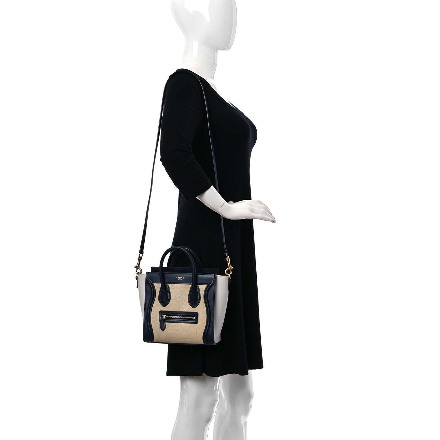 Drummed Calfskin Nano Tri-Color Luggage Firefly