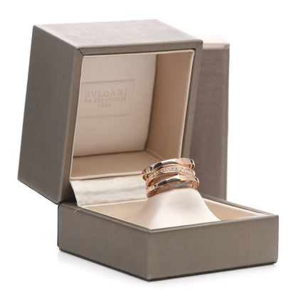 Bulgari 18K Rose Gold Diamond Pave B.Zero1 Legend Ring 49 4.75 9 of 9
