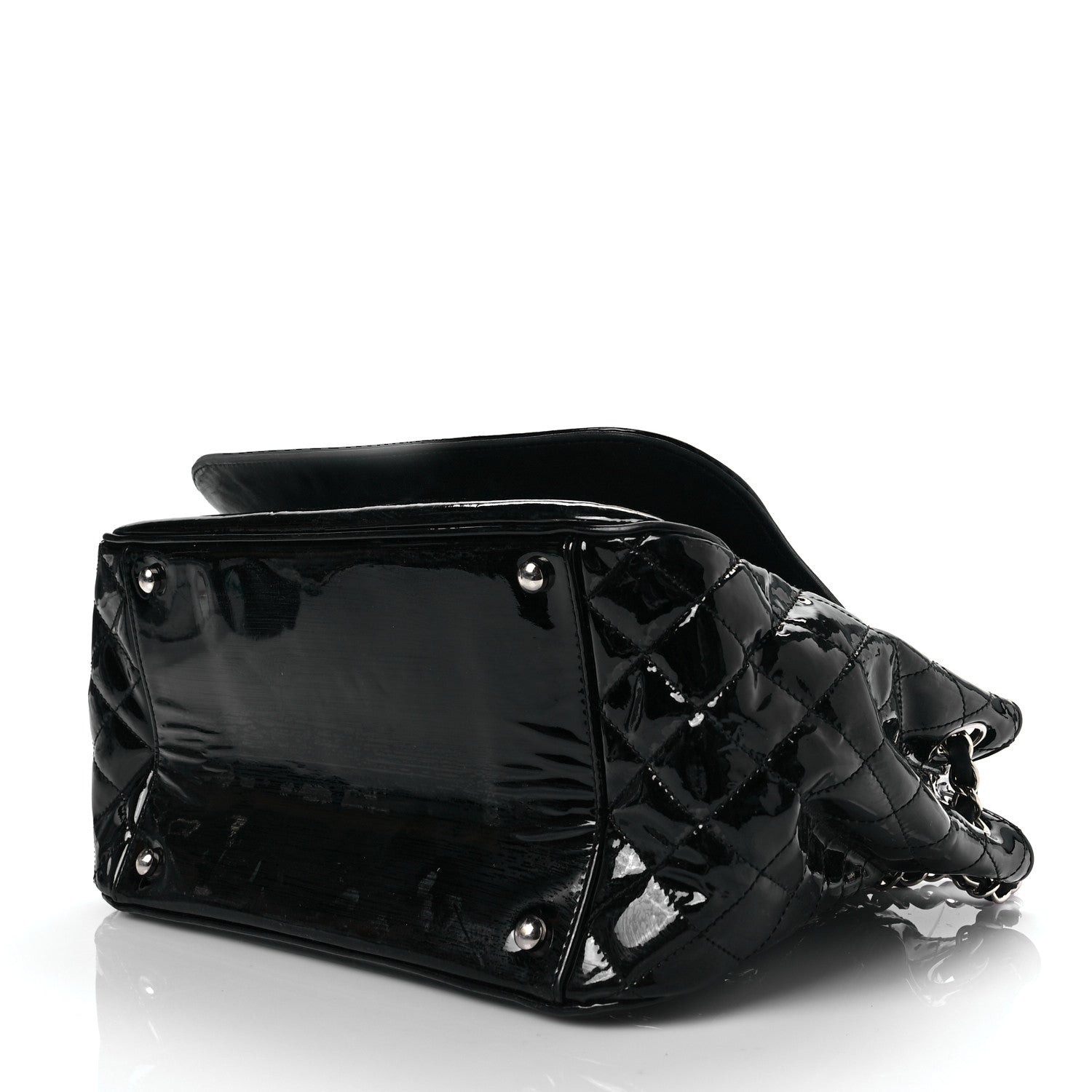 Chanel Vinyl CC Lipstick Accordion Flap Black 8 of 10