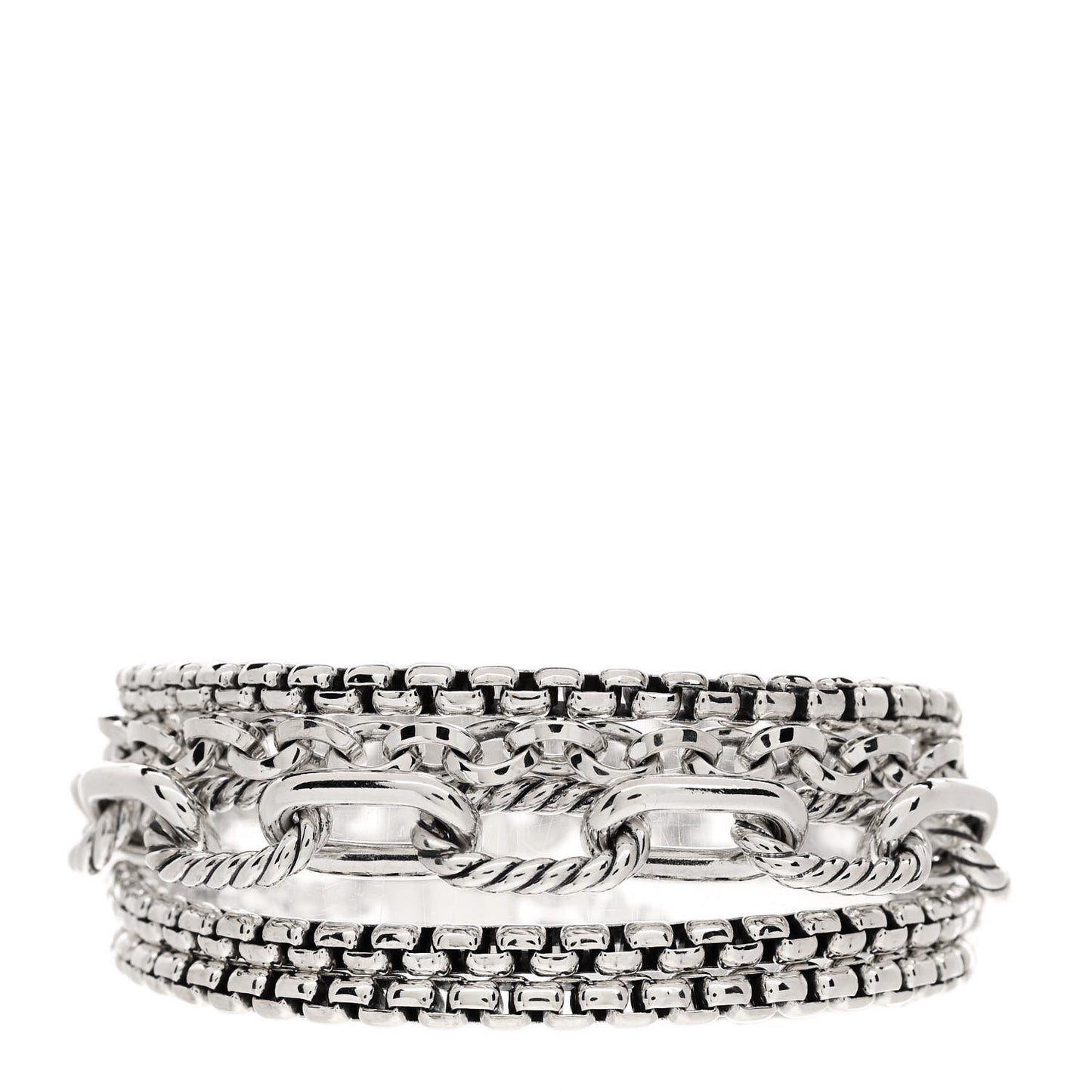 Sterling Silver Multi Row Chain Bracelet
