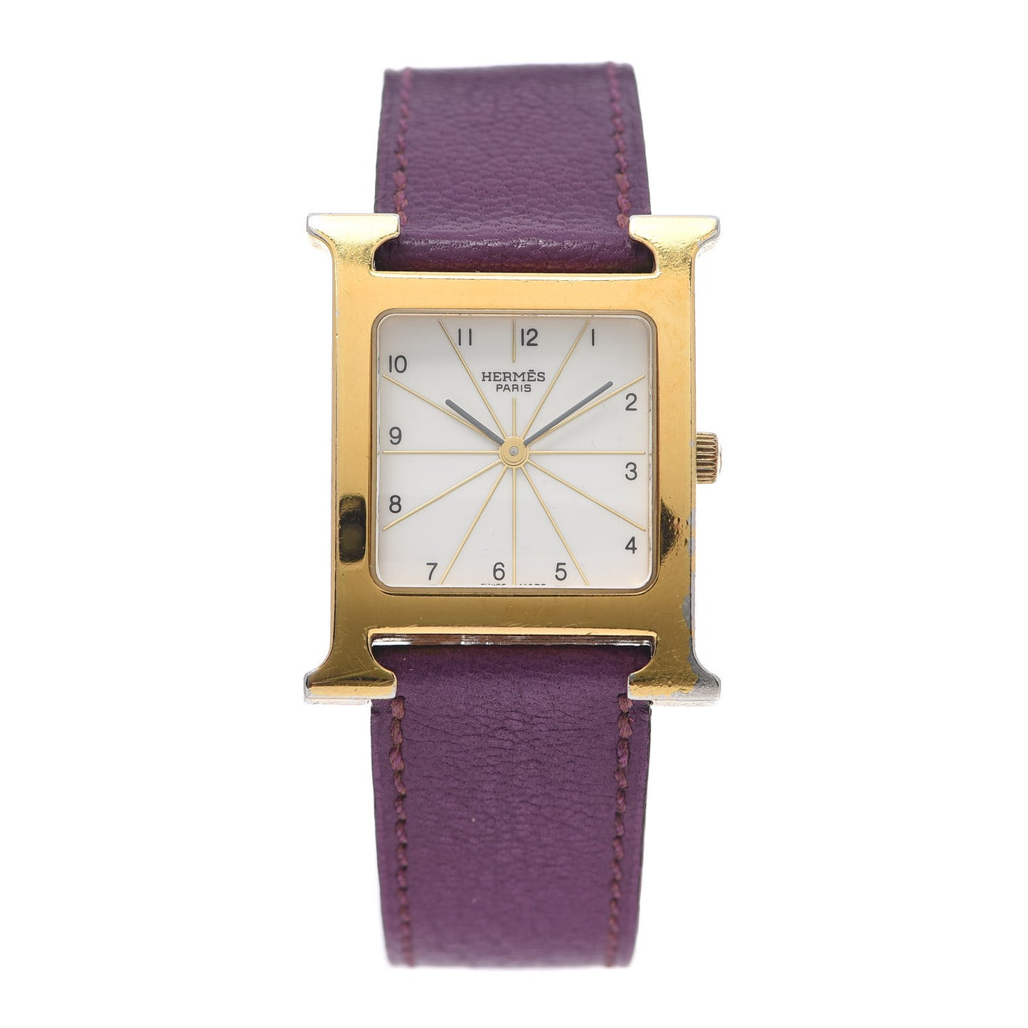 Stainless Steel Chevre Mysore 26mm Heure H Hour Quartz Watch Cyclamen