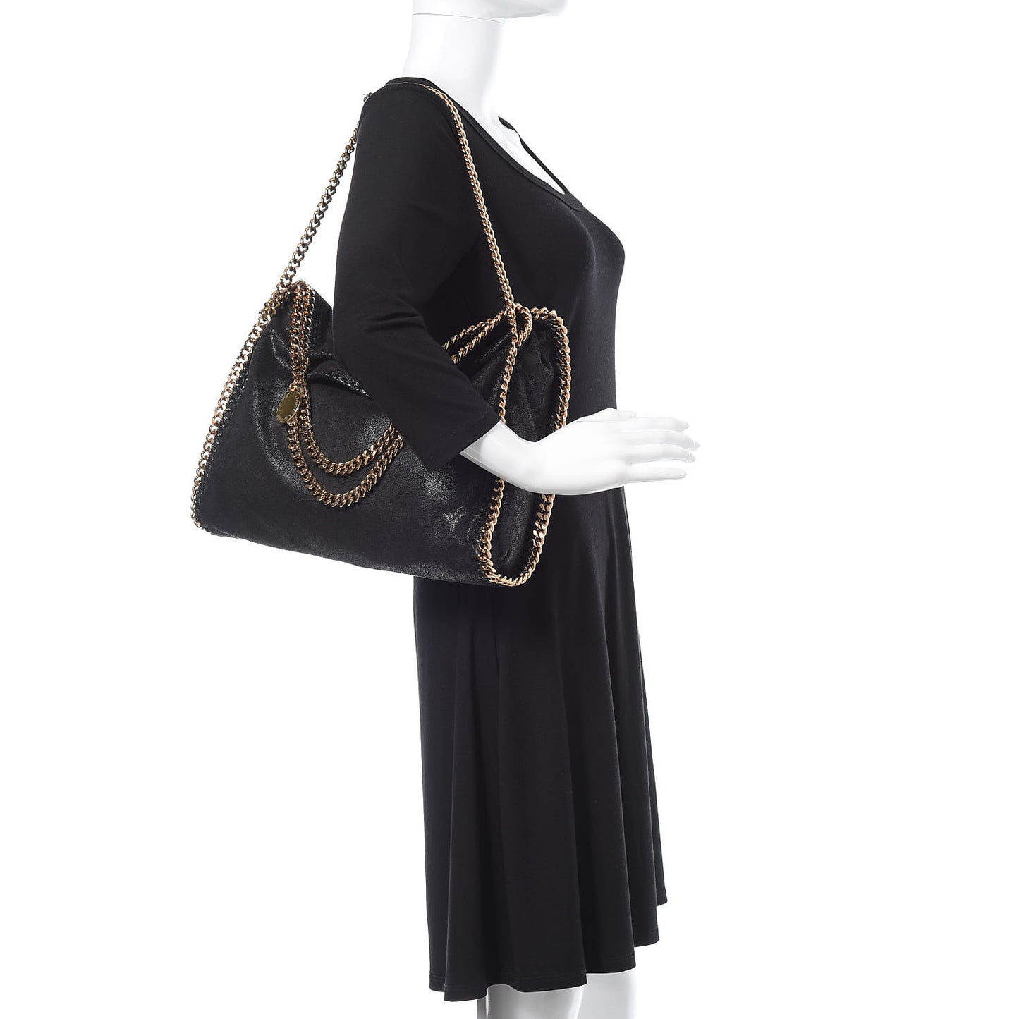Shaggy Deer Falabella Fold Over Tote Black