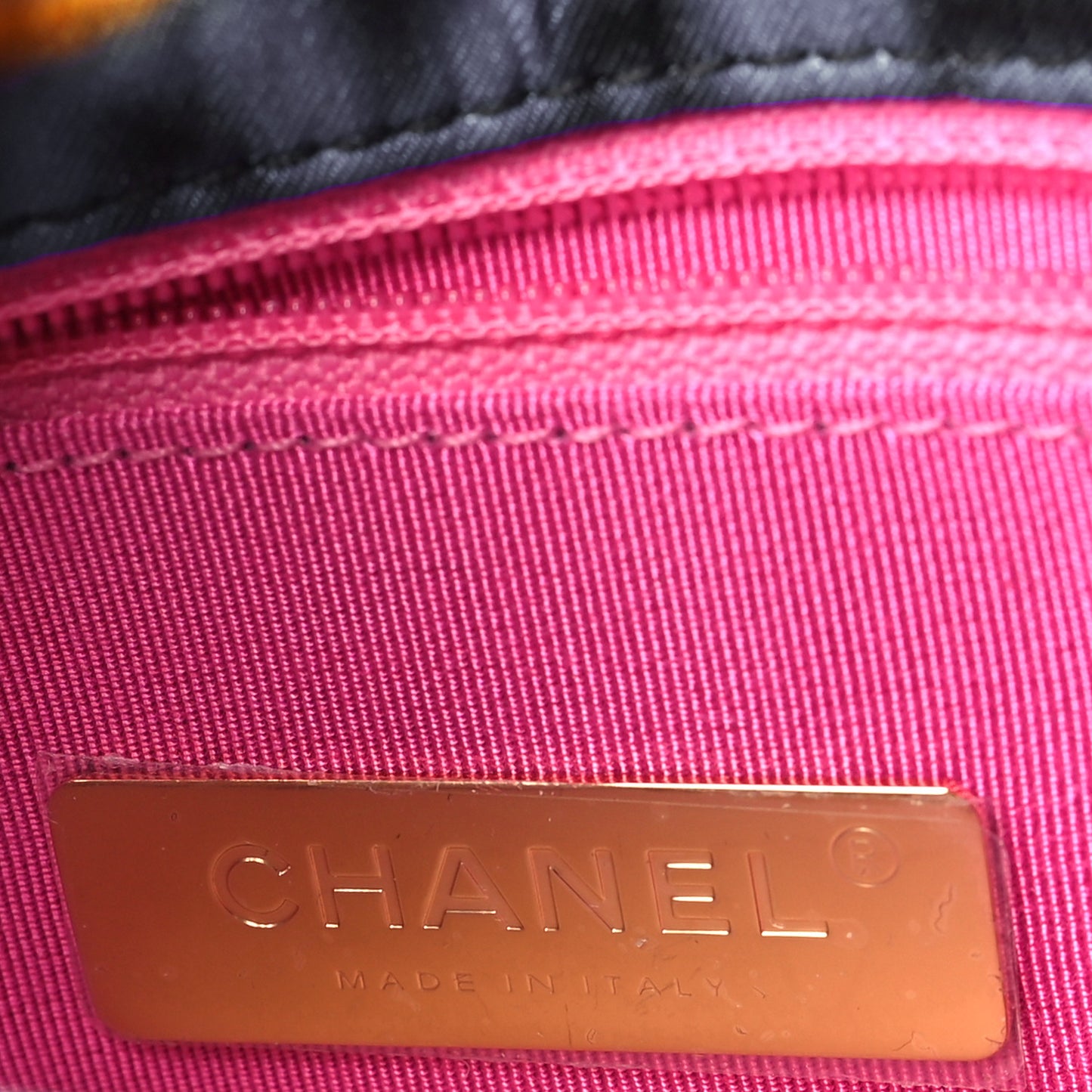 Fabric Printed Medium Chanel 19 Flap Black Multicolor