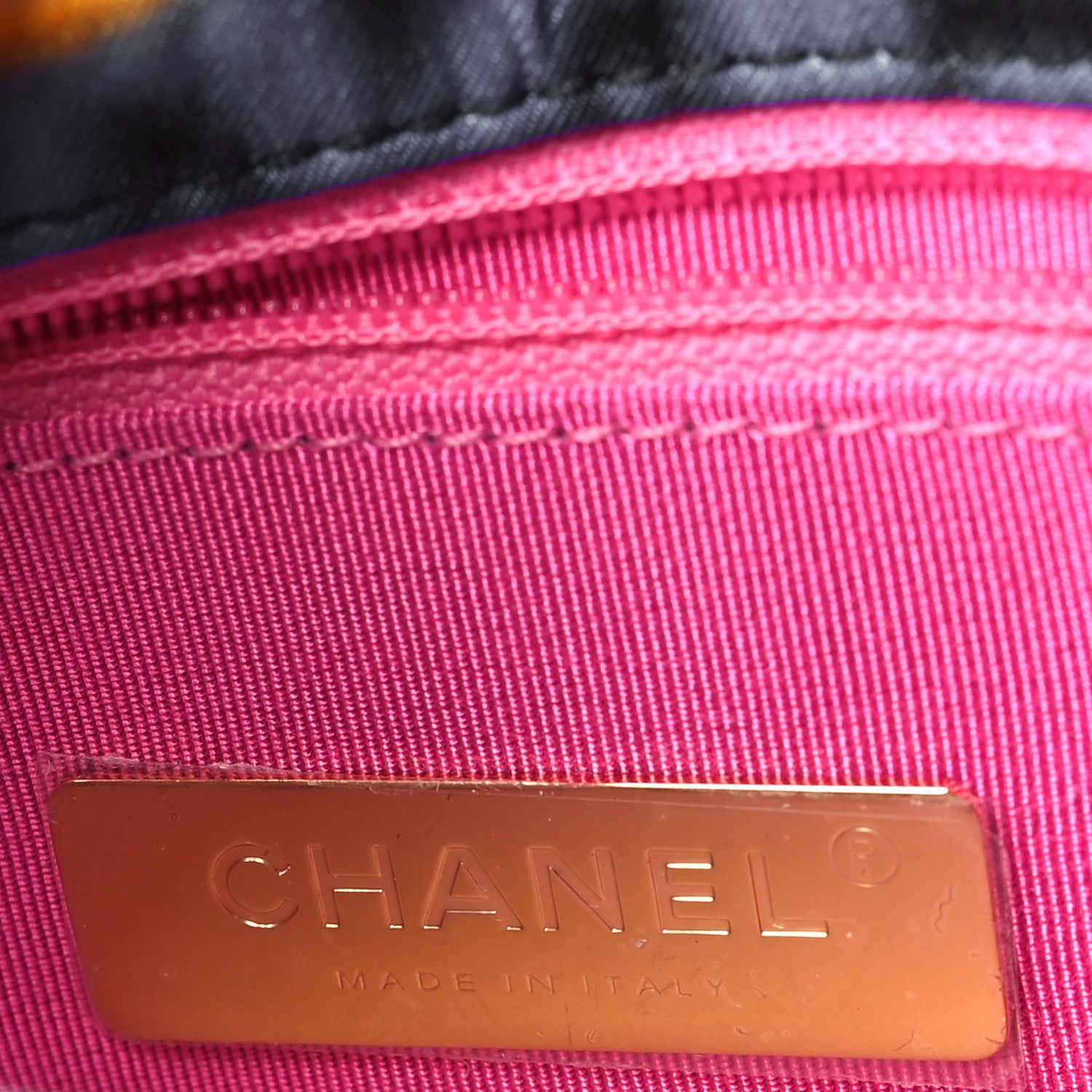 Chanel Fabric Printed Medium Chanel 19 Flap Black Multicolor 6 of 9