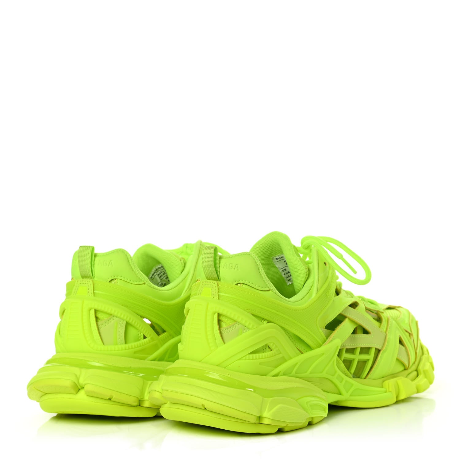 Balenciaga Rubber Mesh Monocolor Mens Track.2 Open Sneakers 44 Fluo Yellow 3 of 8