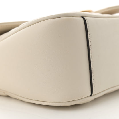 Gucci Calfskin Matelasse Small GG Marmont Shoulder Bag White 9 of 13