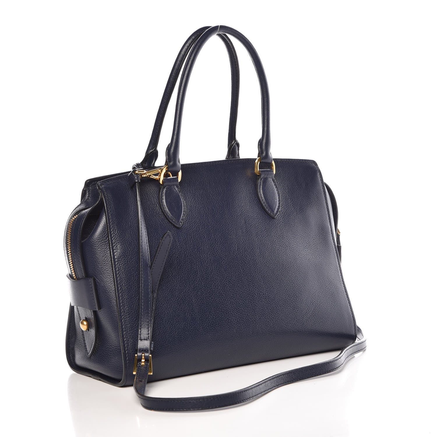 Prada Vitello Daino Shoulder Bag Baltico 4 of 12