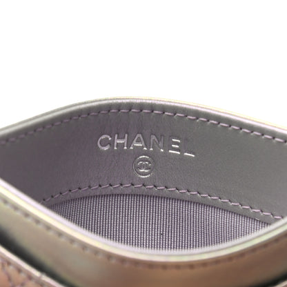 Chanel Iridescent Calfskin Quilted Card Holder Light Purple 6 of 8