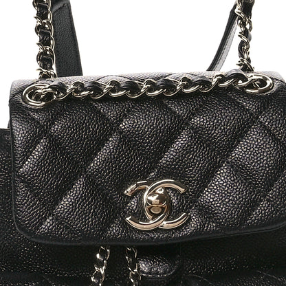 Chanel Shiny Caviar Quilted Small Duma Pockets Drawstring Backpack Black 8 of 12