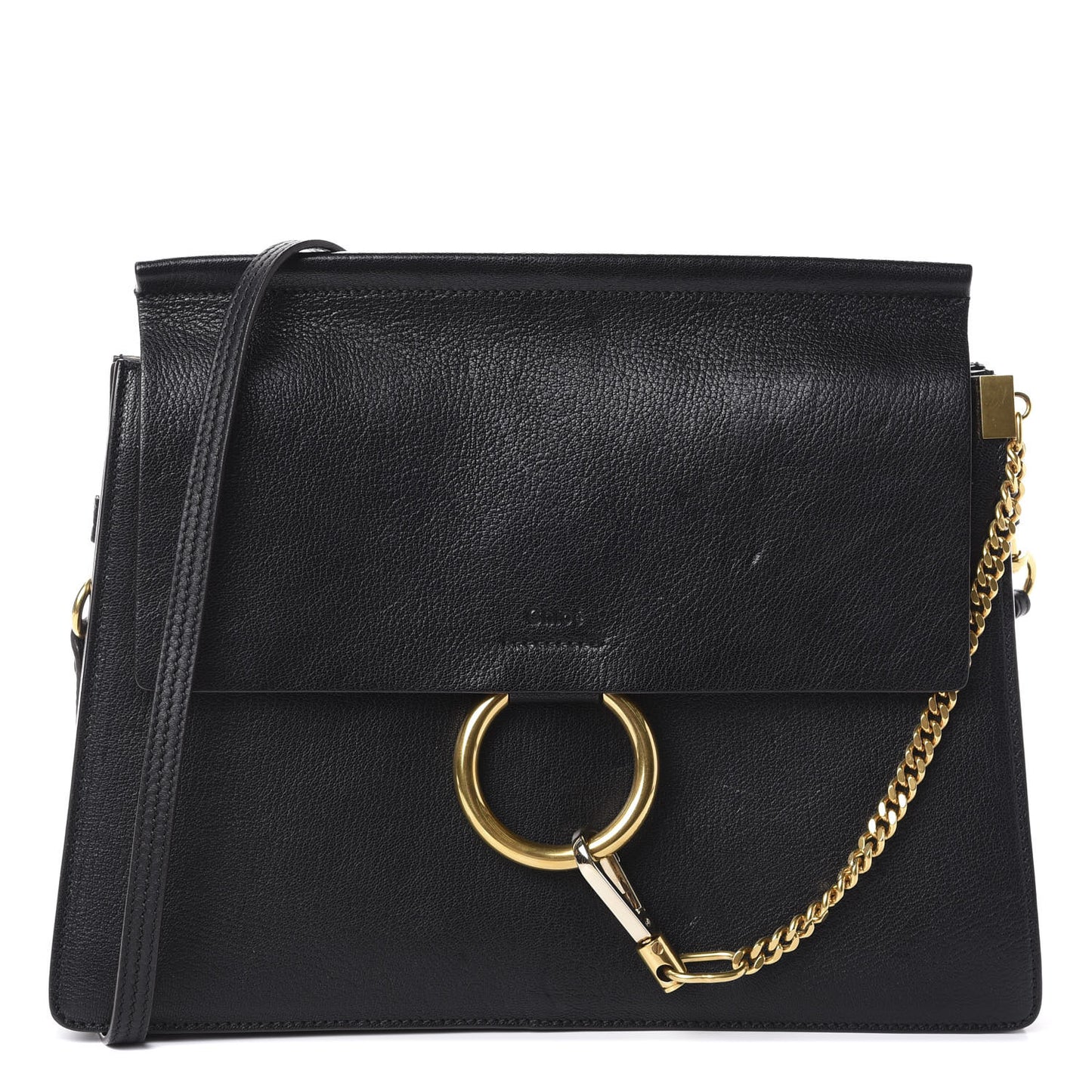 Goatskin Medium Faye Shoulder Bag Black
