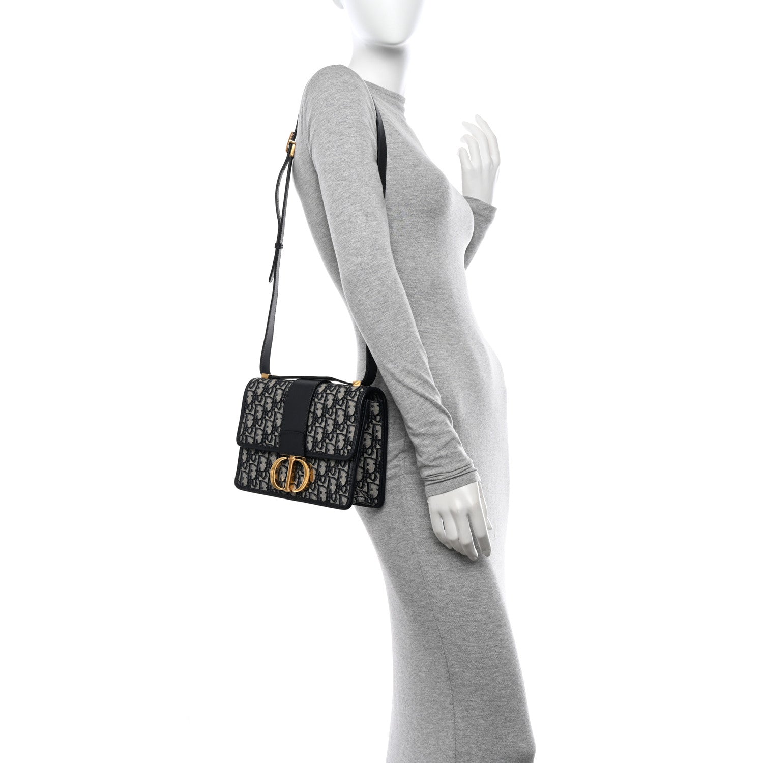 Christian Dior Oblique 30 Montaigne Flap Bag Blue 2 of 12