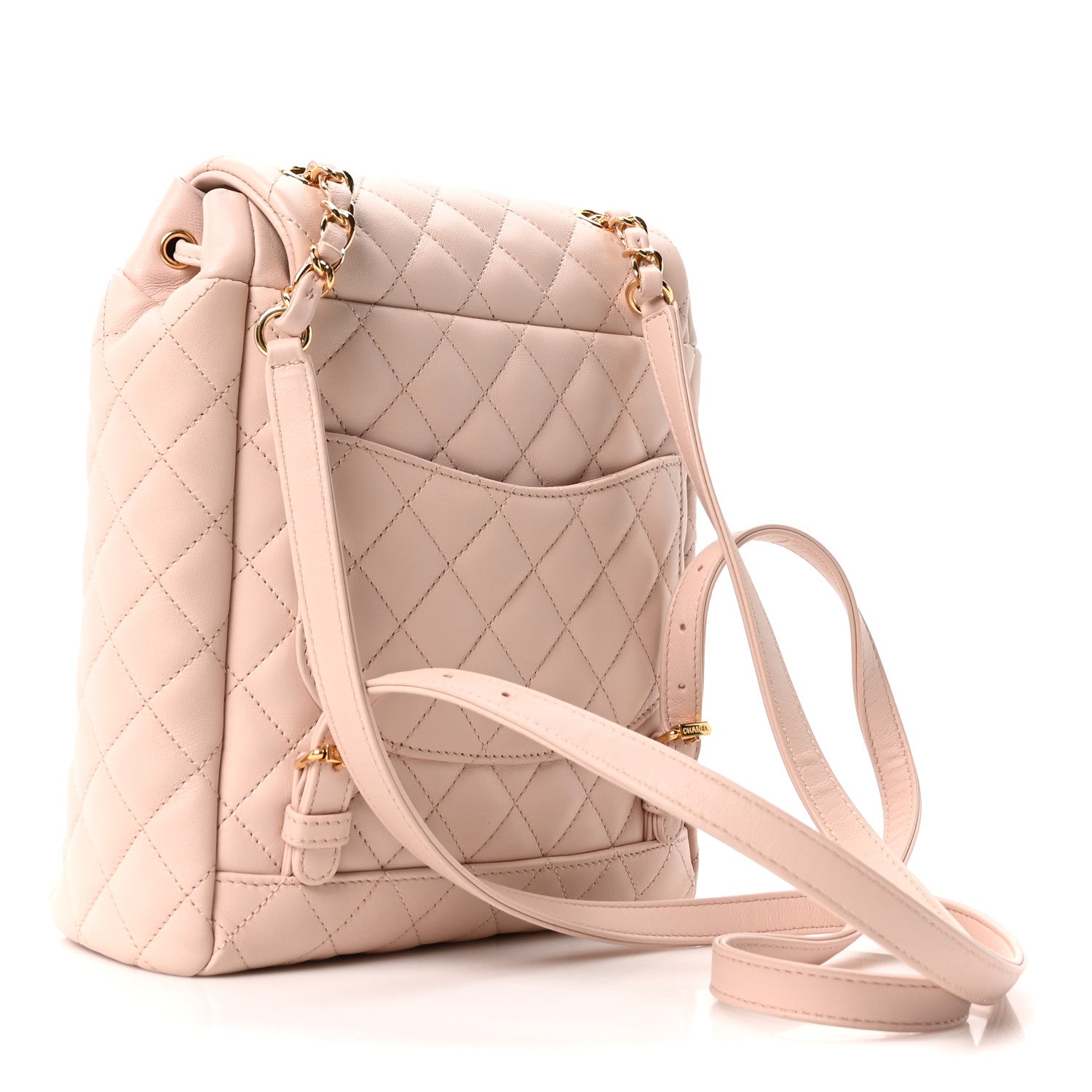 Chanel Calfskin Quilted Small Urban Spirit Backpack Beige 1829145