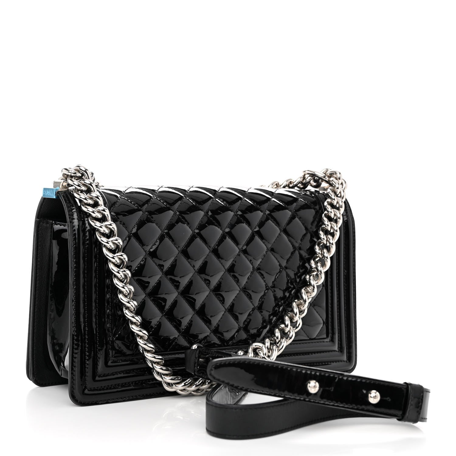 Chanel Patent Calfskin Quilted Medium Plexiglass Boy Flap Black 3 of 10