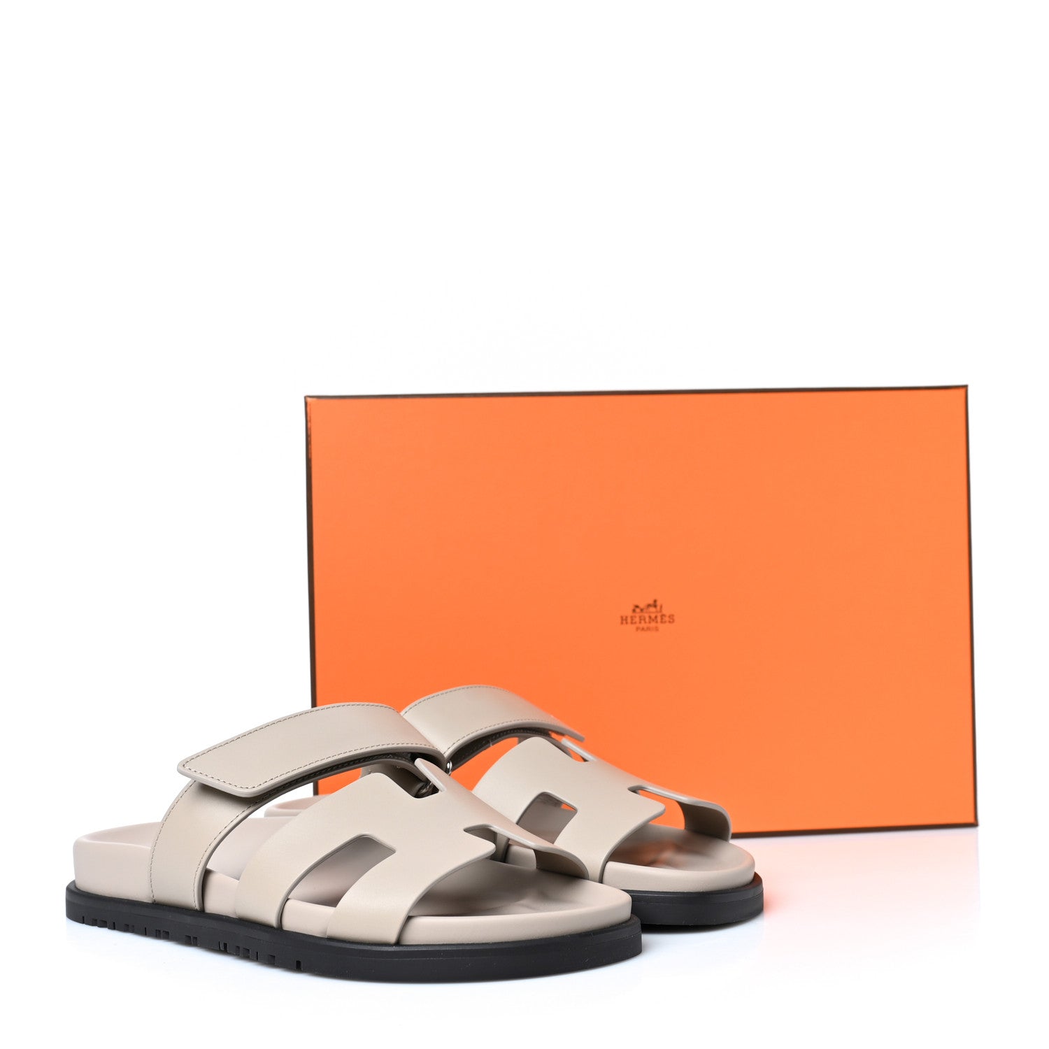 Hermes Calfskin Womens Chypre Sandals 36.5 Beige Mastic 9 of 9