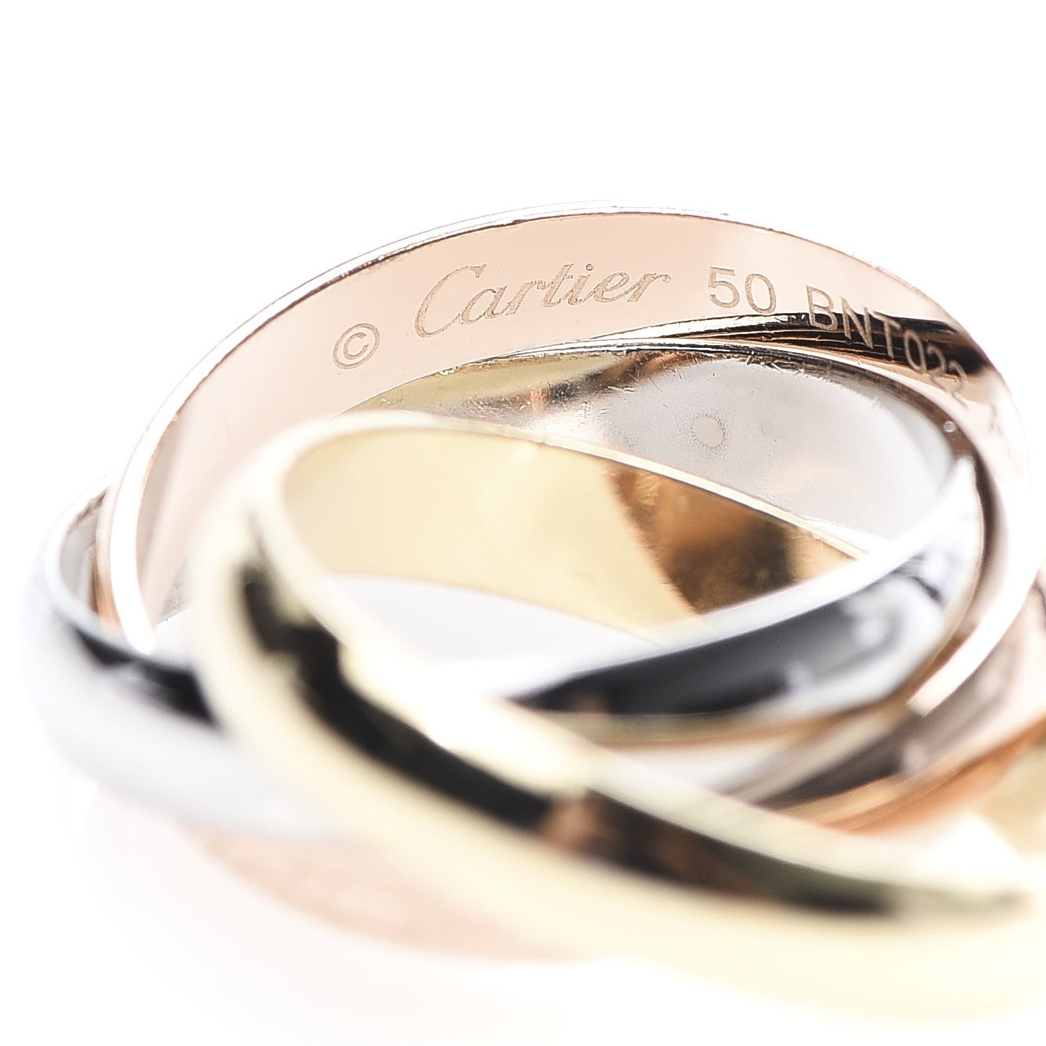 Cartier 18K Pink Yellow White Gold Classic Trinity Ring 50 5.25 4 of 7
