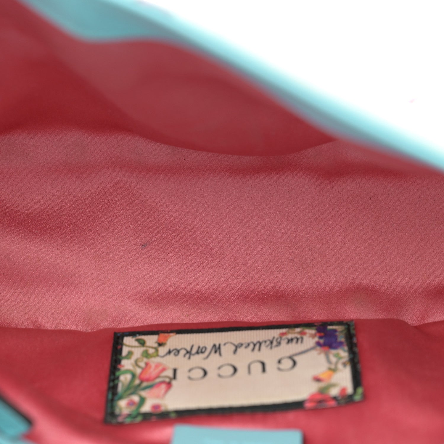 Gucci X UNSKILLED WORKER Calfskin Matelasse Flora Painted Small GG Marmont Shoulder Bag Cloudy Blue Multicolor 5 of 16