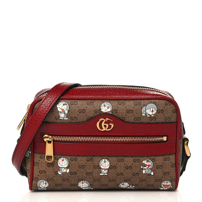 Gucci X DORAEMON Mini Vintage GG Supreme Monogram Camera Bag Beige Cherry Red 1 of 10