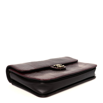 Chanel Lizard Lambskin Quilted Large Perfect Edge Flap Burgundy 4 of 10