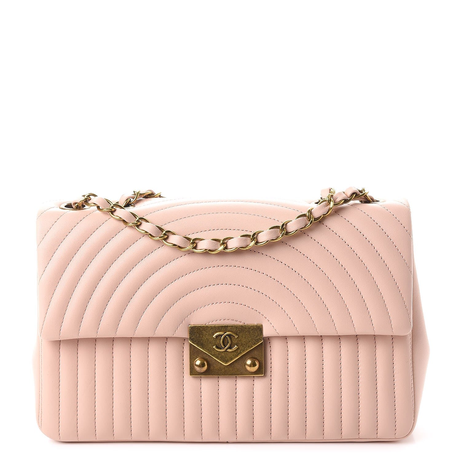 Chanel Lambskin Borse Romane Single Flap Light Pink 1 of 8