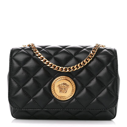 Versace Nappa Quilted Small Medusa Chain Crossbody Black 1 of 10