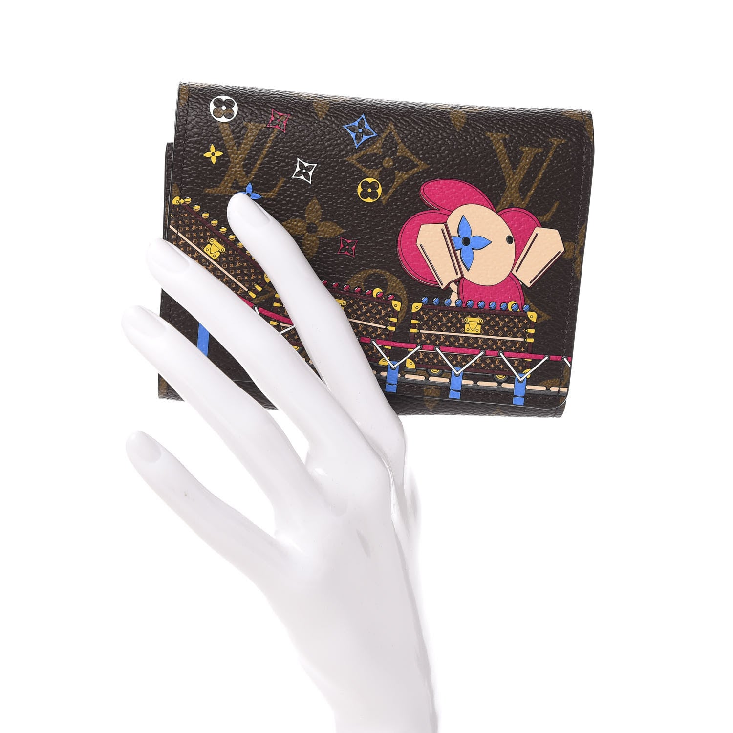 Louis Vuitton Monogram 2020 Christmas Animation Roller Coaster Victorine Wallet Pivoine 2 of 8