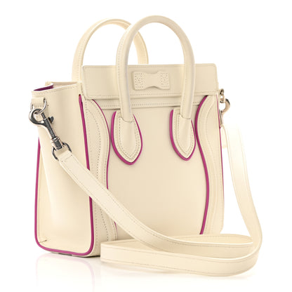 Celine Smooth Calfskin Nano Luggage White Magenta 3 of 24