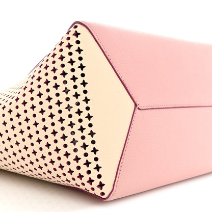 Louis Vuitton Calfskin Perforated Lockme Cabas Rose Poudre Creme 9 of 12
