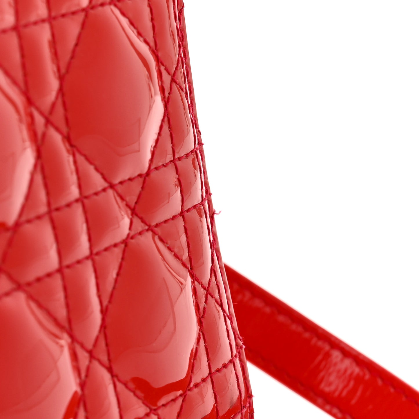 Patent Cannage Medium Lady Dior Fuchsia