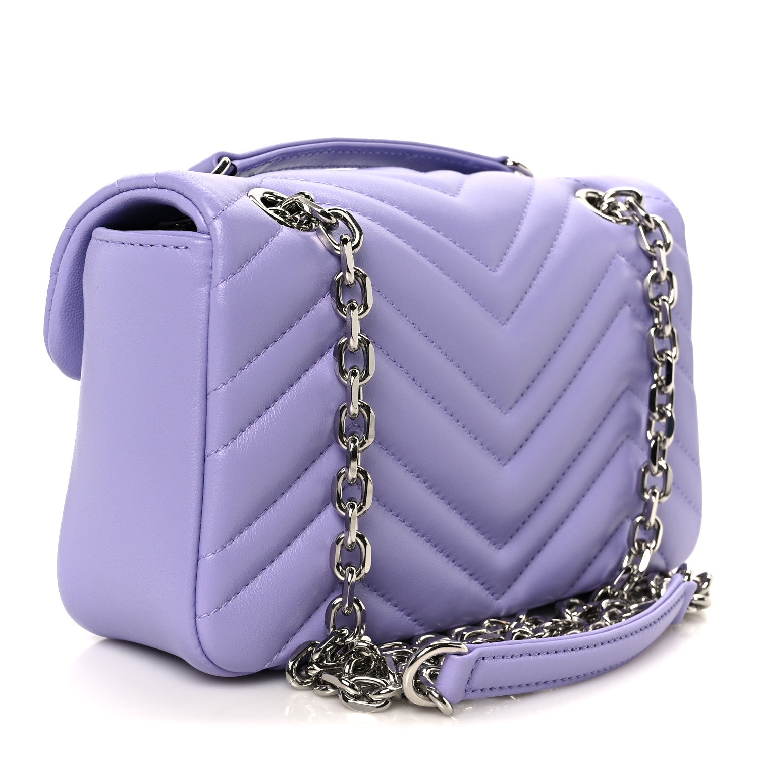 Gucci Lambskin Matelasse Small GG Marmont Shoulder Bag Lapis 3 of 11