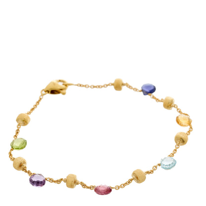 Marco Bicego 18K Yellow Gold Multi Gemstone Paradise Single Strand Bracelet 1 of 4