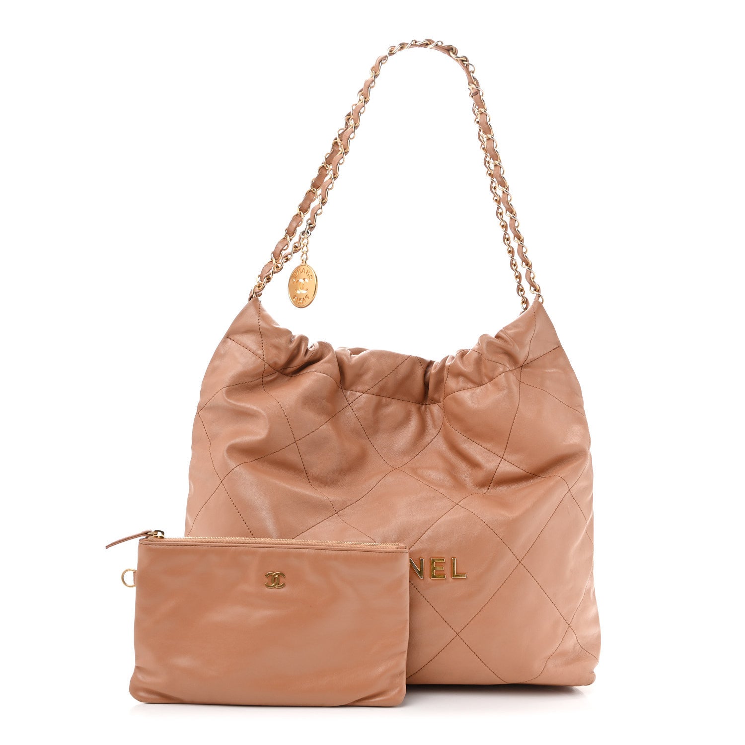 Chanel Shiny Calfskin Quilted Chanel 22 Beige 3 of 14