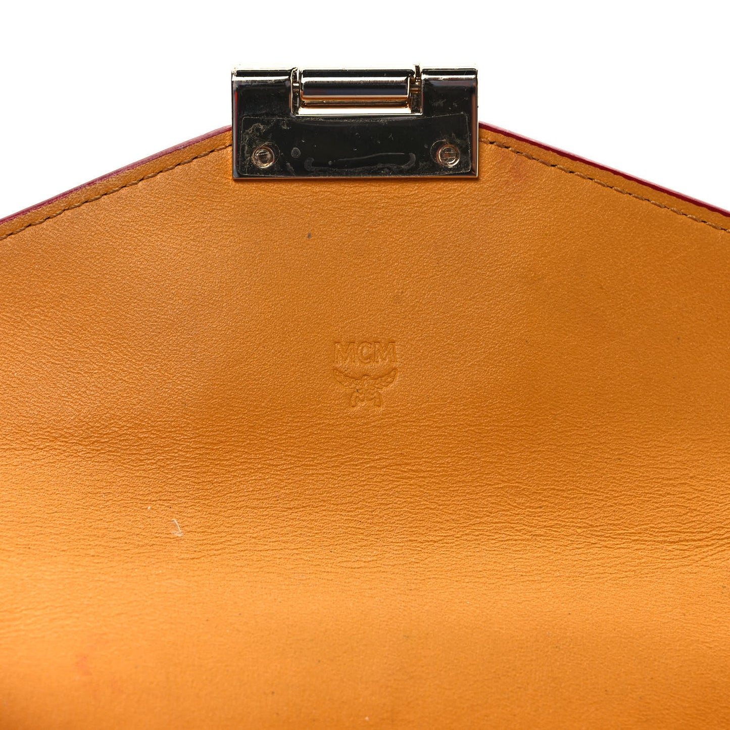 Calfskin Visetos Monogram Patricia Color Block Wallet On Chain Cognac White