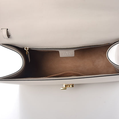 Gucci Calfskin Web Medium Sylvie Top Handle Bag White 6 of 11