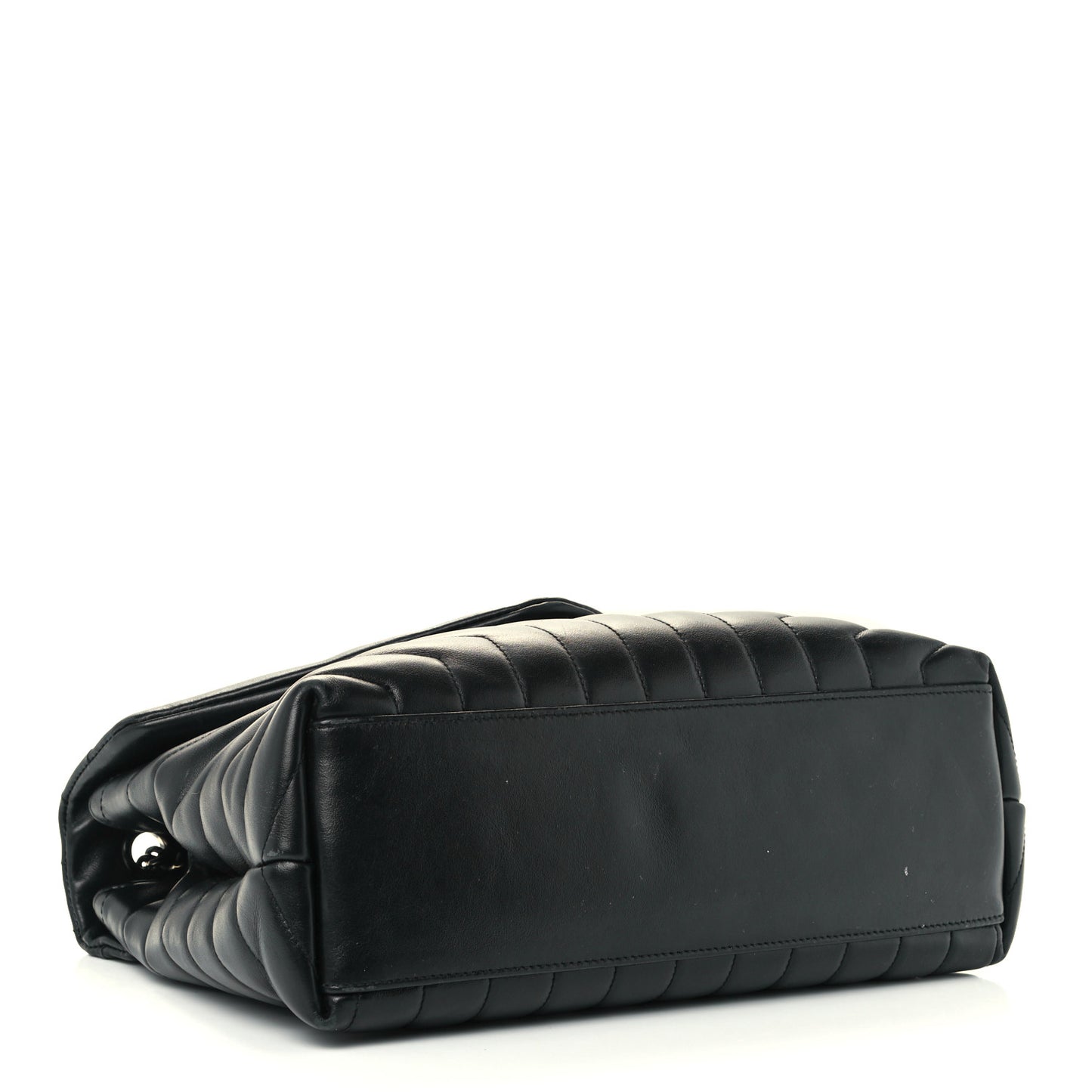 Calfskin Y Quilted Monogram Medium Loulou Chain Satchel Black