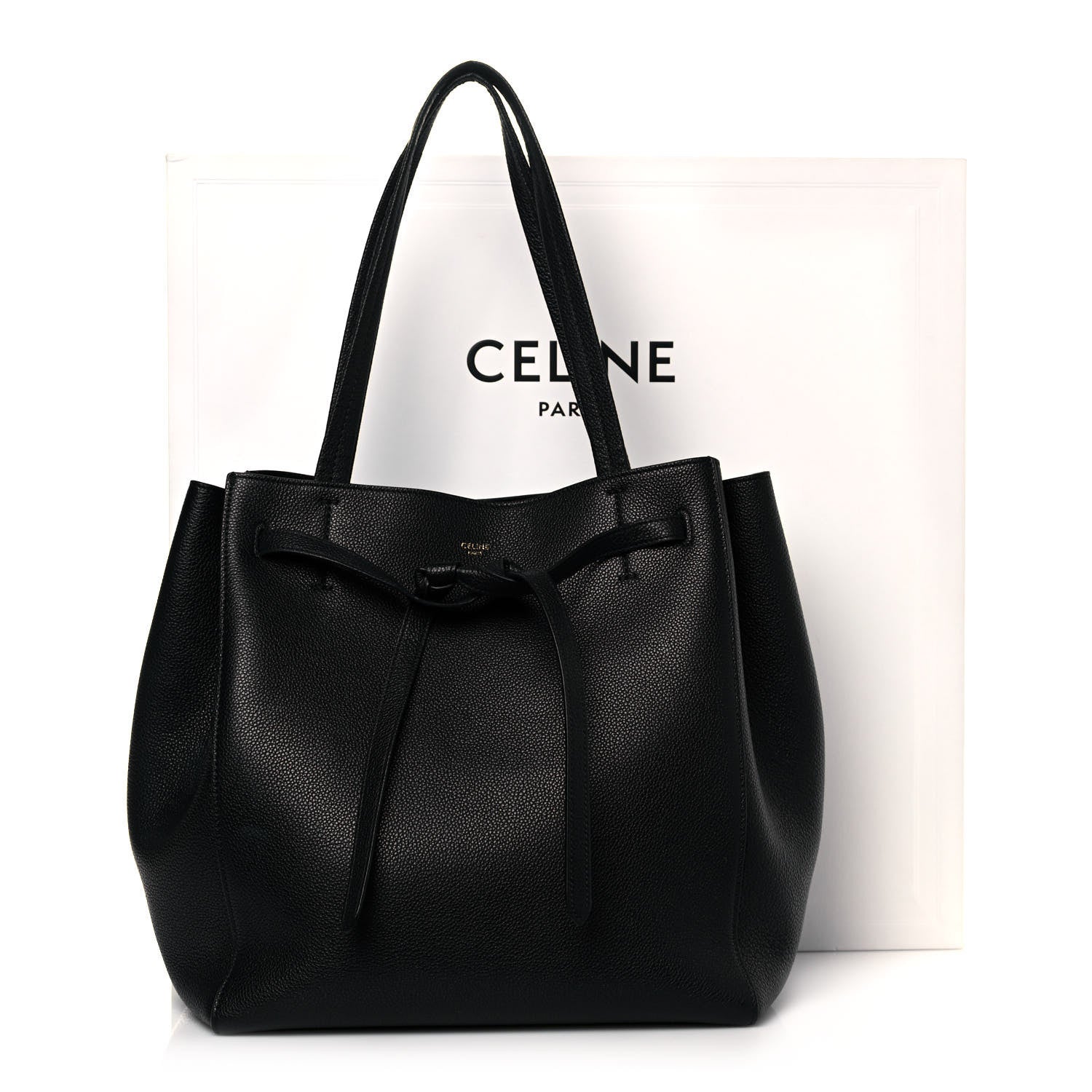 Celine Soft Grained Calfskin Small Belt Cabas Phantom Black 12 of 12