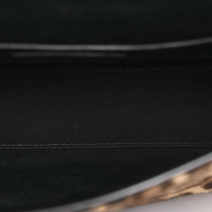 Saint Laurent Calfskin Pony Hair Leopard Print Manhattan Baguette Black 5 of 16