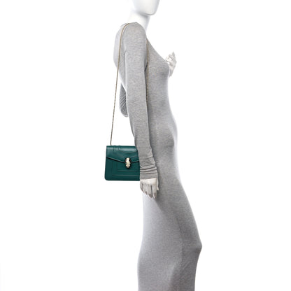 Bulgari Calfskin Small Serpenti Forever Snake Strap Crossbody Bag Emerald Green 2 of 11