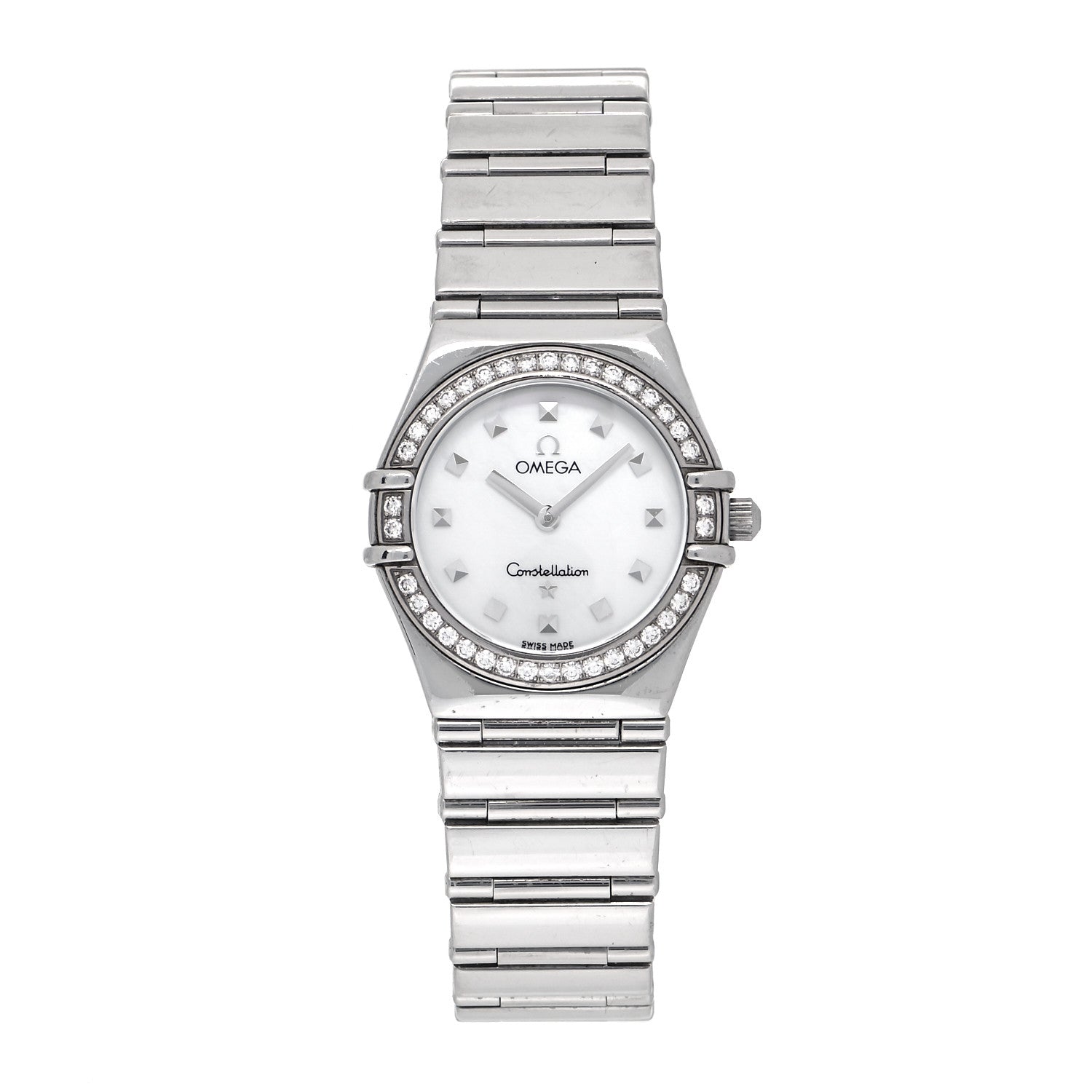 Omega Stainless Steel Diamond Bezel Mother of Pearl 22mm Constellation My Choice Quartz Watch 1465.71.00 1 of 5