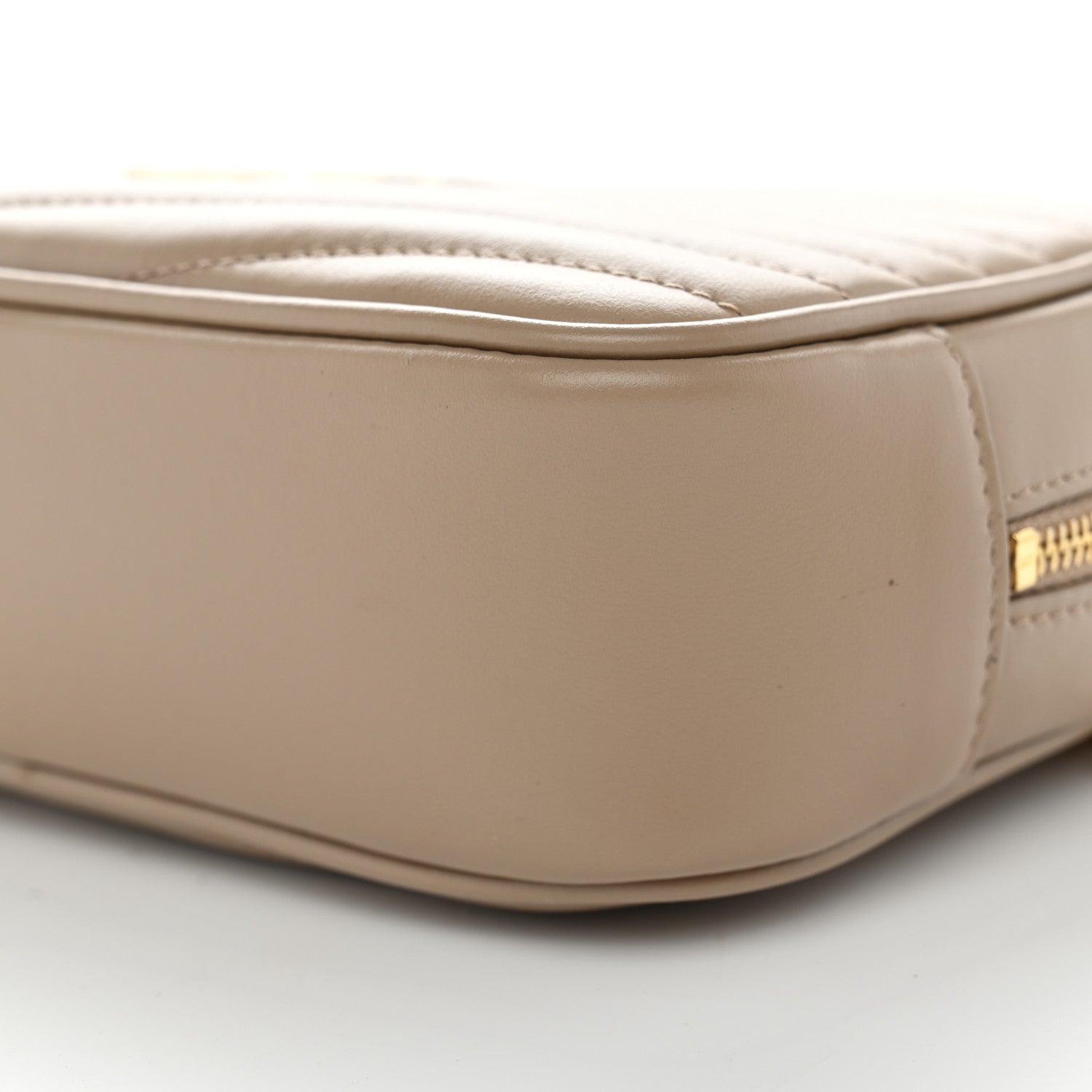 Saint Laurent Calfskin Matelasse Monogram Mini Lou Camera Bag Dark Beige 10 of 10
