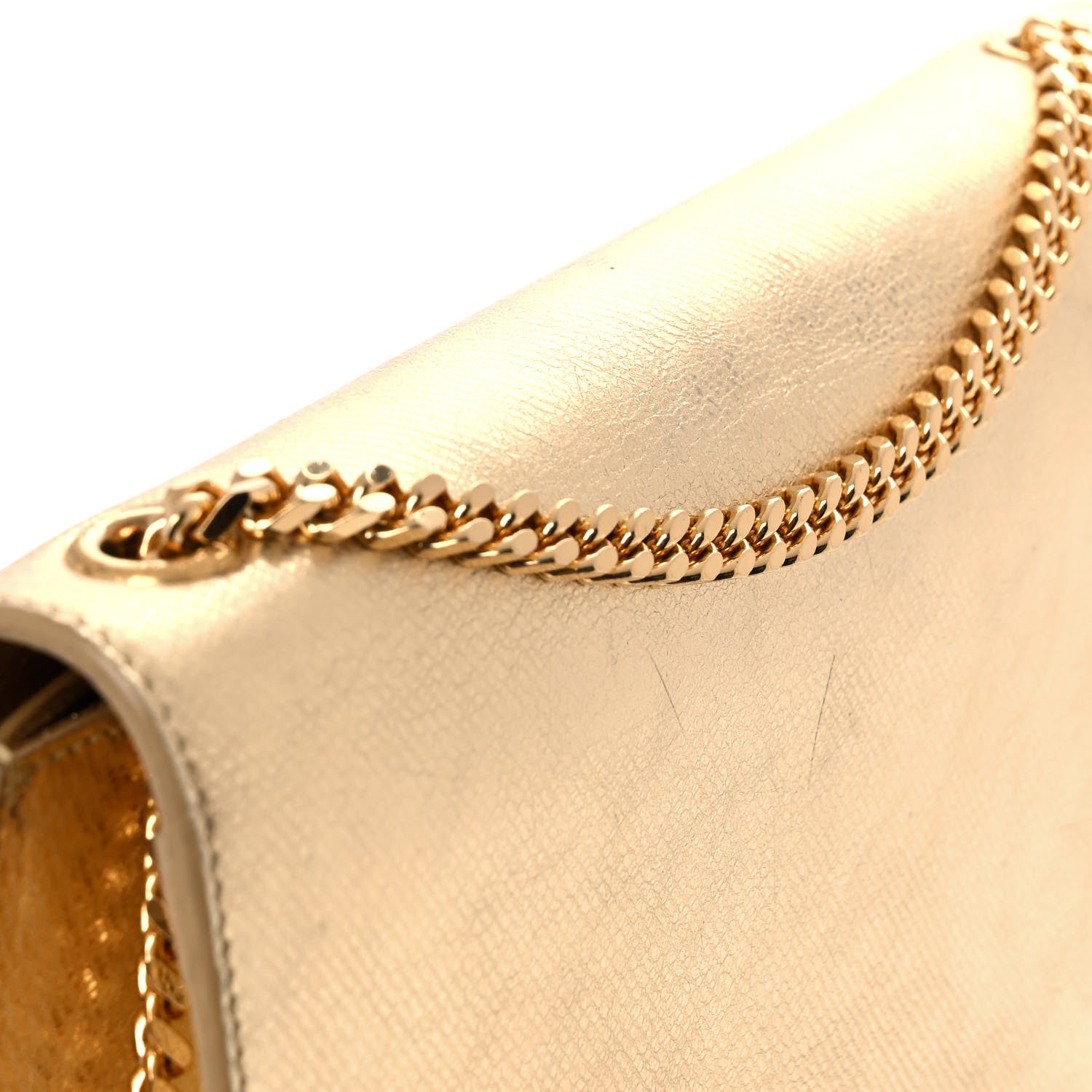 Saint Laurent Metallic Calfskin Medium Classic Monogram Kate Tassel Satchel Gold 8 of 10
