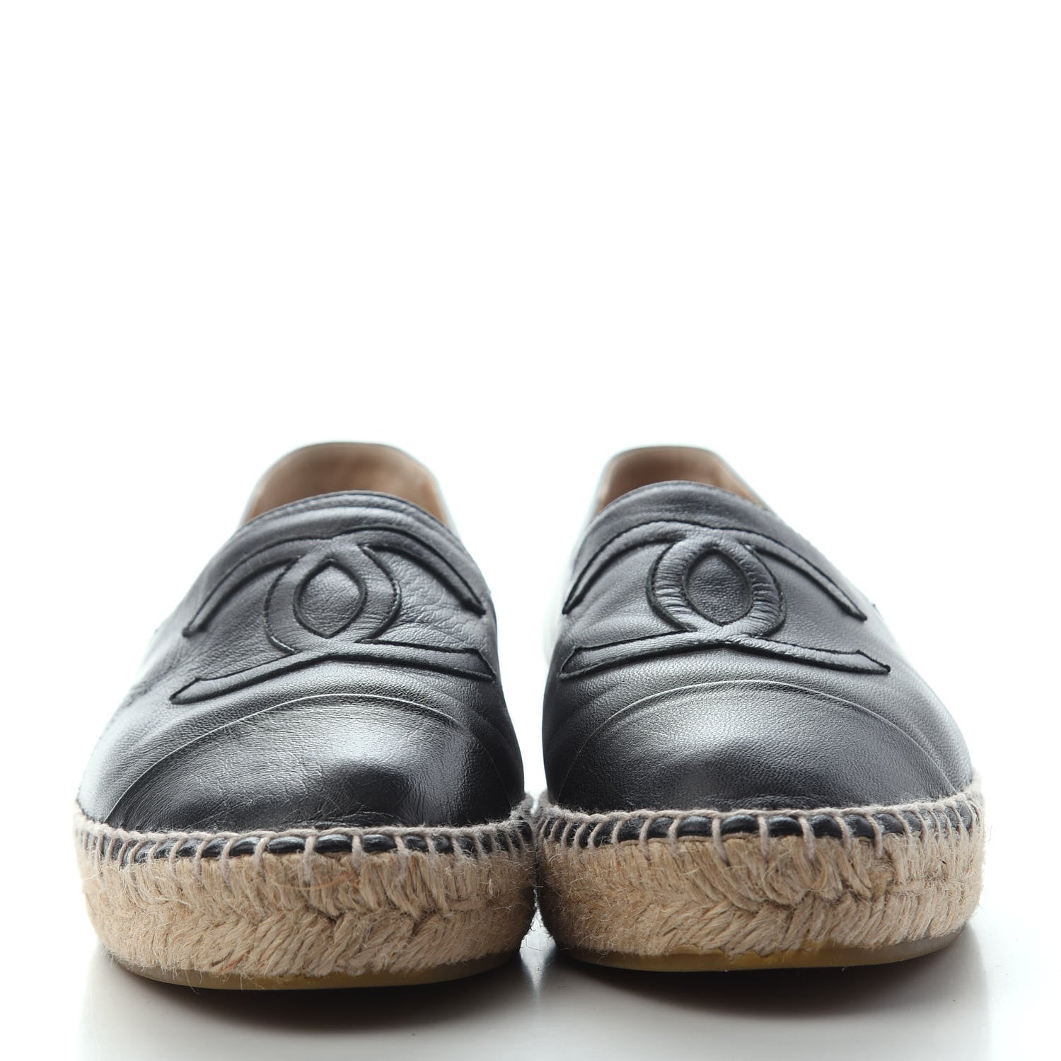 Chanel Lambskin CC Espadrilles 38 Black 2 of 4