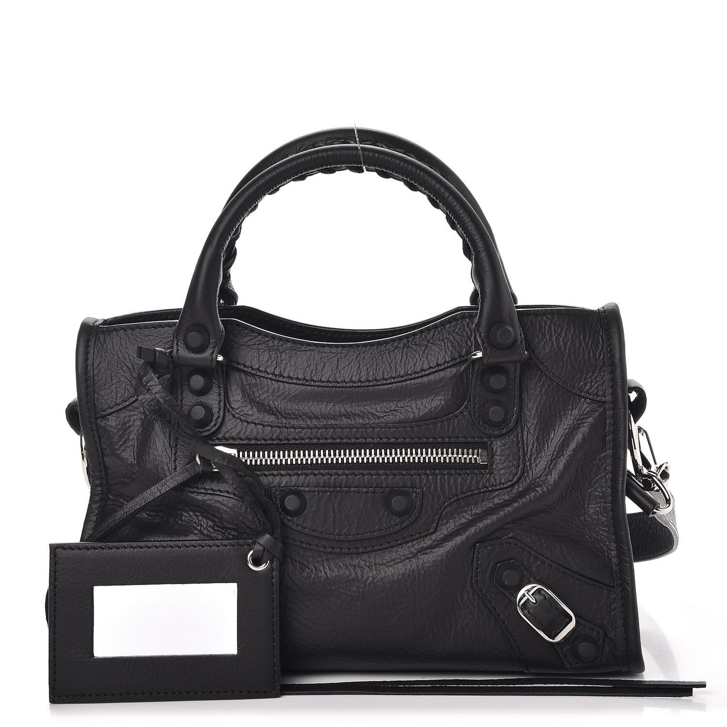 Matte Goatskin Rubber Covered Classic Hardware Mini City Black