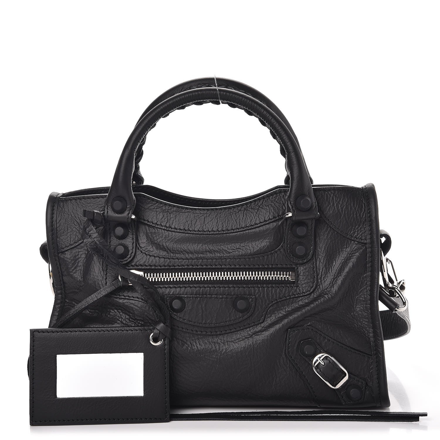 Balenciaga Matte Goatskin Rubber Covered Classic Hardware Mini City Black 1 of 7