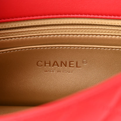 Chanel Lambskin Quilted Mini Rectangular Pearl Crush Flap Red 6 of 11