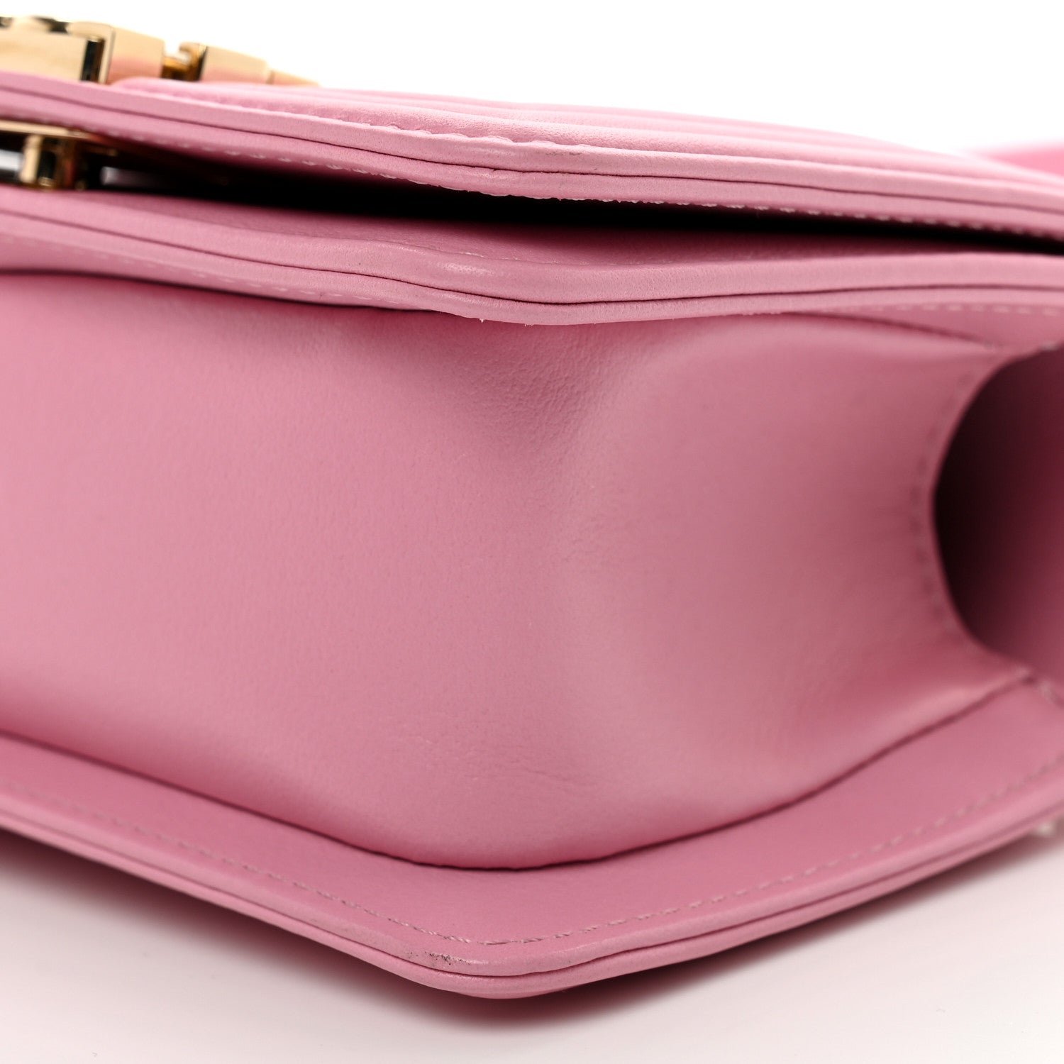 Chanel Calfskin Chevron Quilted Mini Boy Flap Pink 10 of 10