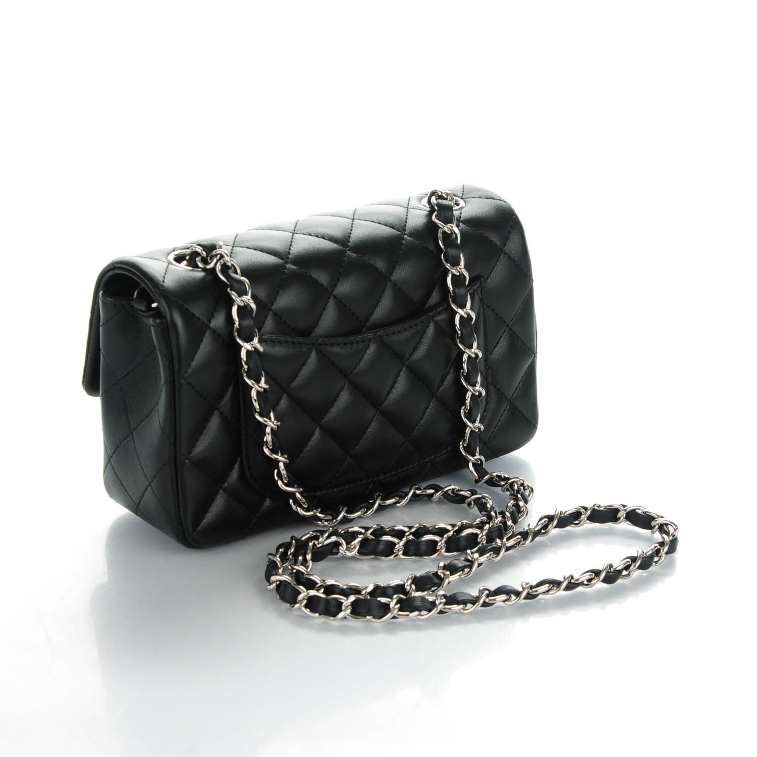 Chanel Lambskin Quilted Mini Rectangular Flap Black 3 of 8