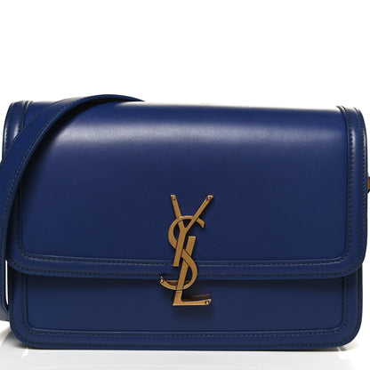 Saint Laurent Box Calfskin Monogram Medium Solferino Satchel Blue 8 of 11