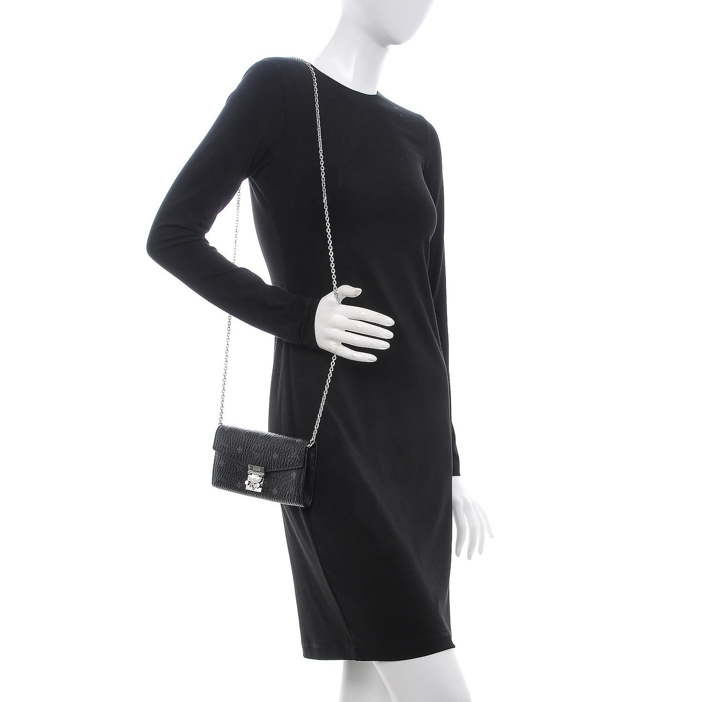 Visetos Large Patricia Wallet On Chain Black