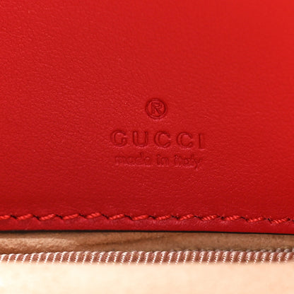 Gucci Calfskin Matelasse Mini GG Marmont Chain Crossbody Bag Hibiscus Red 7 of 11