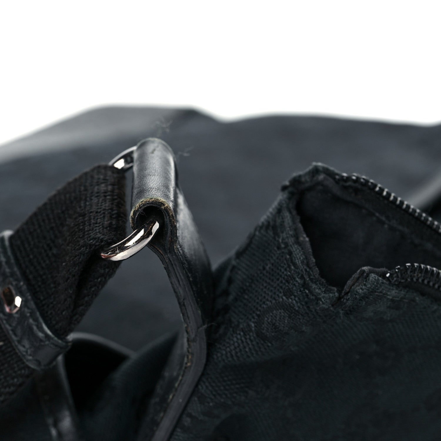 Gucci Monogram Calfskin Perforated Medium Flat Messenger Bag Black 11 of 14